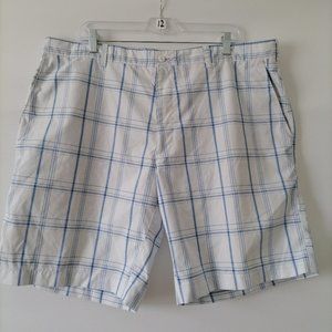 Unbranded Mens Blue & White High Rise Plaid Pocket Bermuda Shorts Size 40